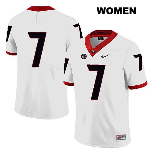 Georgia Bulldogs Women's Tyrique Stevenson #7 NCAA No Name Legend Authentic White Nike Stitched College Football Jersey GAC6756WR